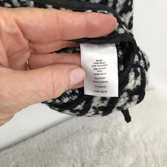 Talbots Women’s Wool Blend Cardigan Duster Jacket Winter Black/White Size 1XP - Picture 10 of 10